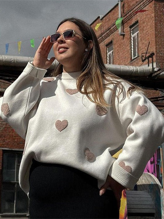 Christmas Sale-50% OFF-Heart Knit Sweatshirt