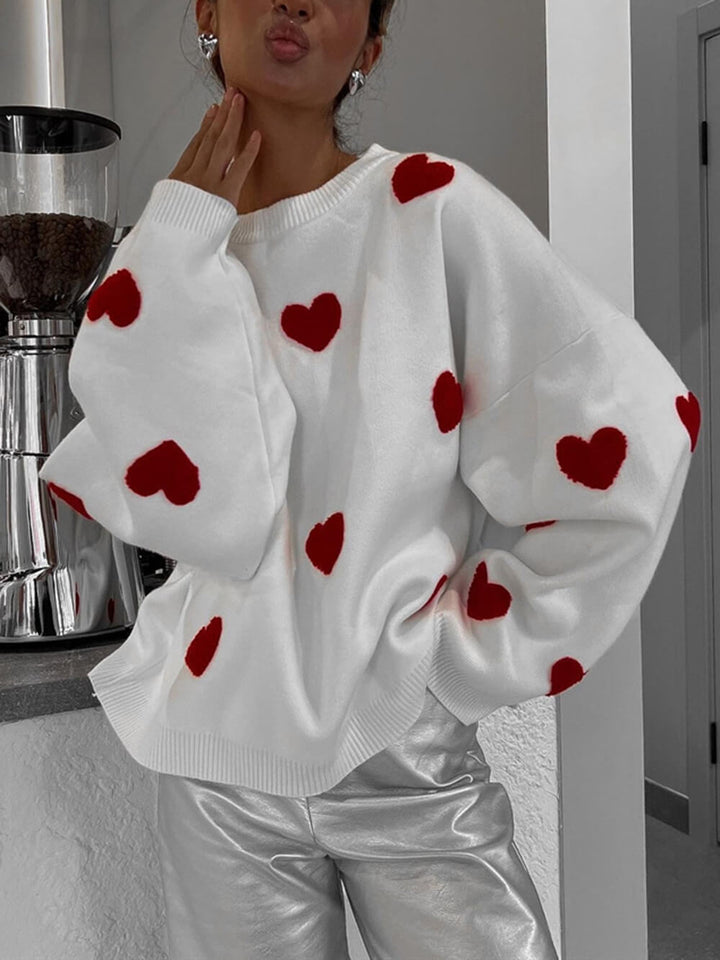 Christmas Sale-50% OFF-Heart Knit Sweatshirt