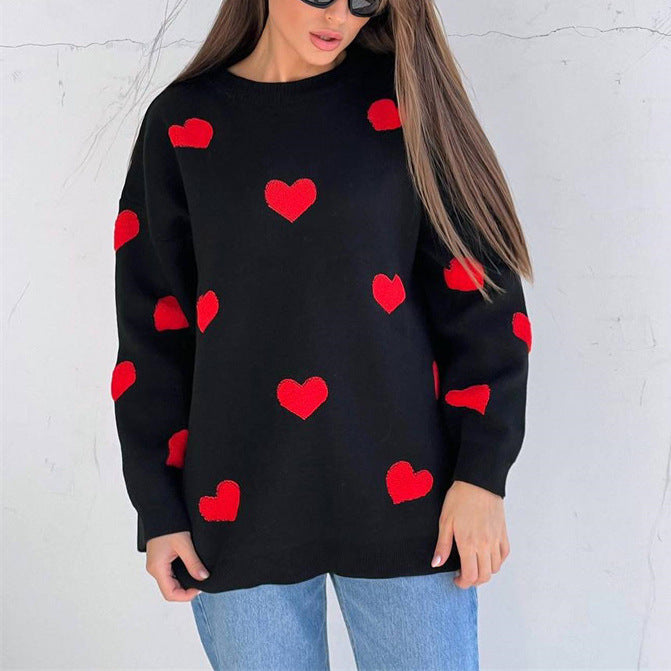 Christmas Sale-50% OFF-Heart Knit Sweatshirt