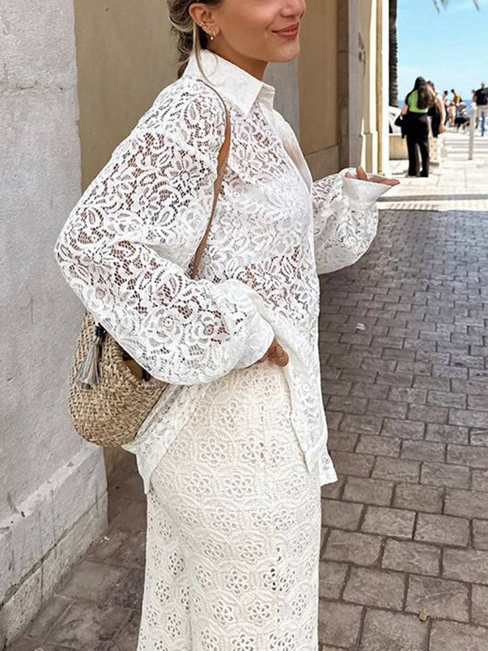 Floral Lace Cover Up Shirt