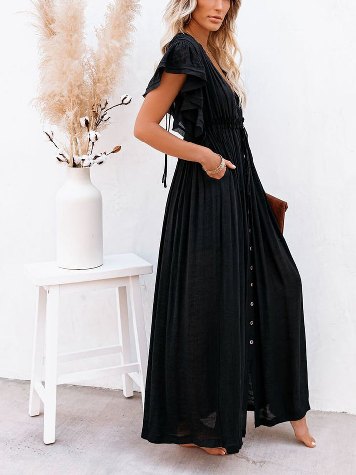 Knoop katoenlinnen perfecte strand Boho maxi-jurk