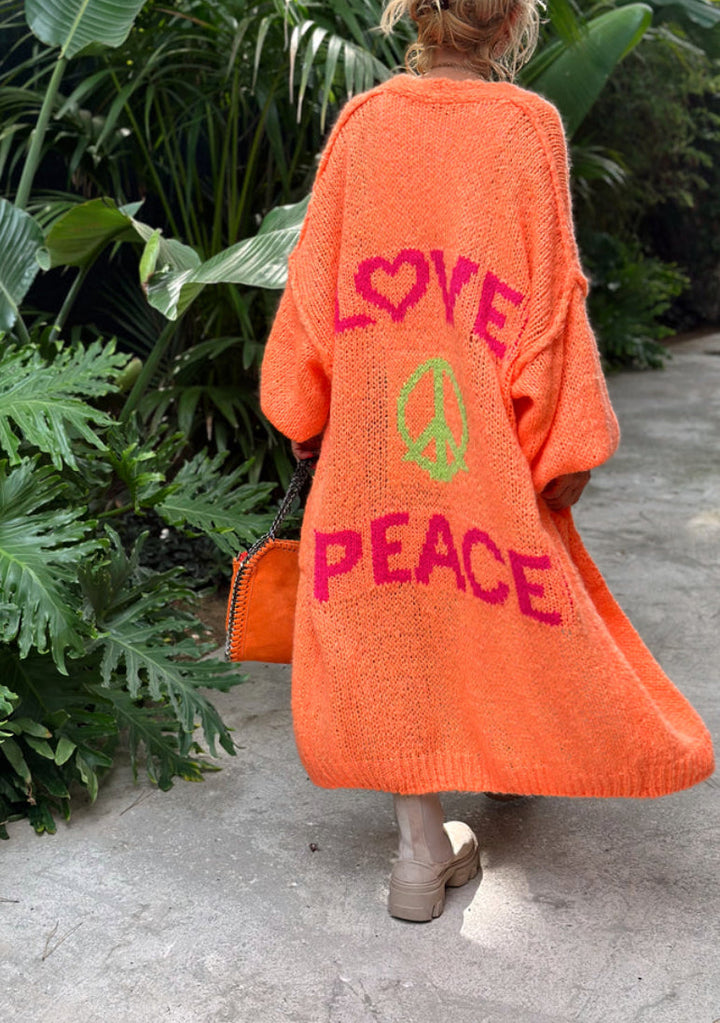 Peace Long Knit קרדיגן