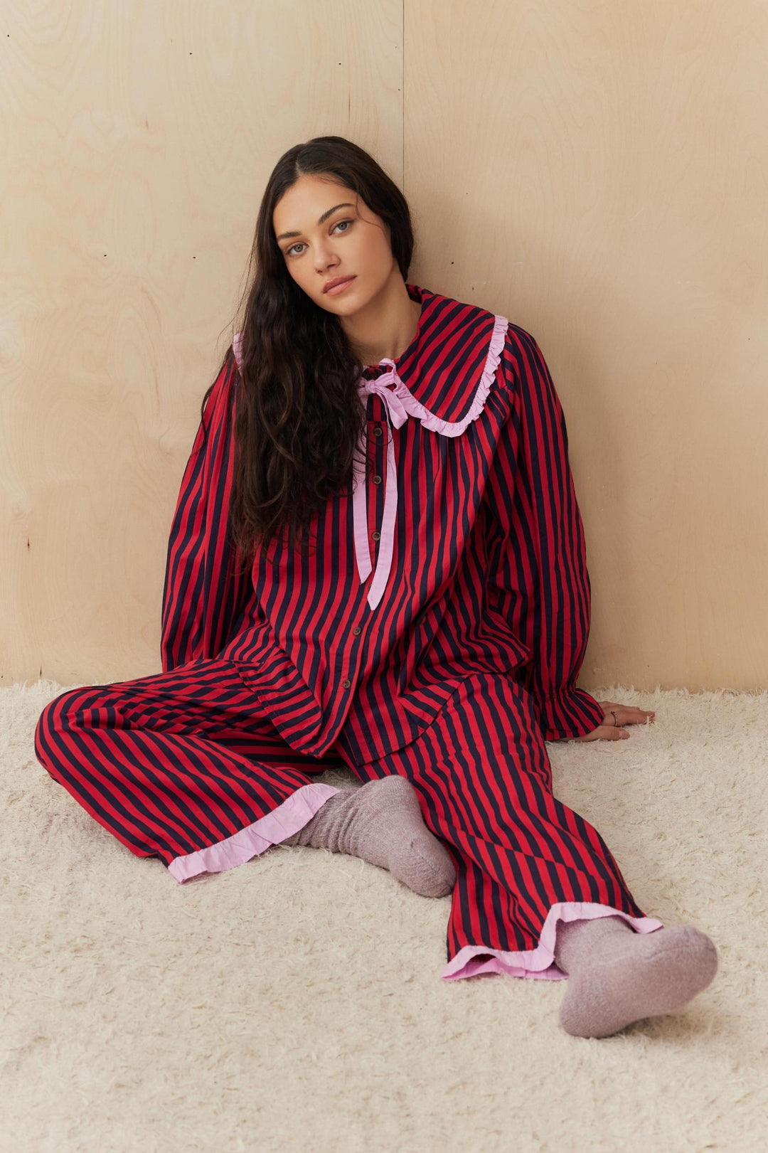 Red & Navy Stripe Pyjama Set