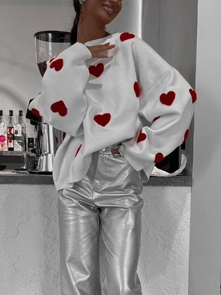 Christmas Sale-50% OFF-Heart Knit Sweatshirt