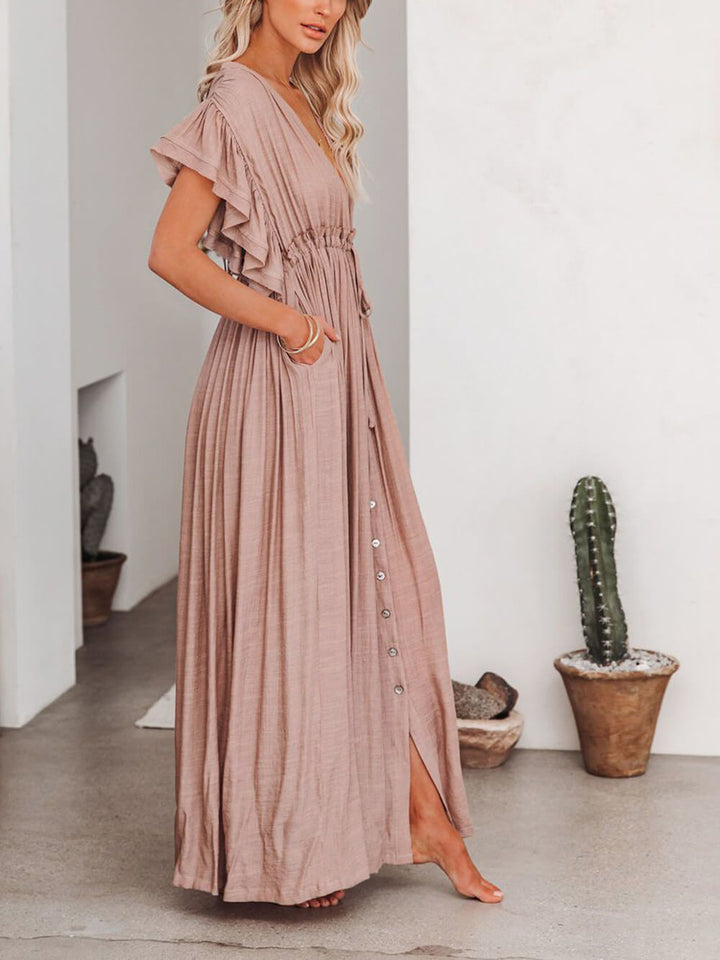 Knoop katoenlinnen perfecte strand Boho maxi-jurk