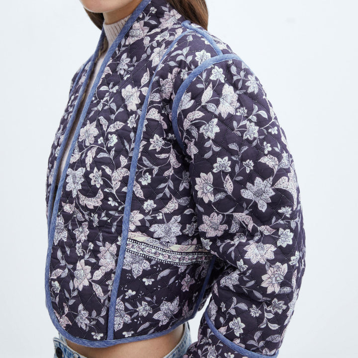 Veste réversible à imprimé floral ethnique