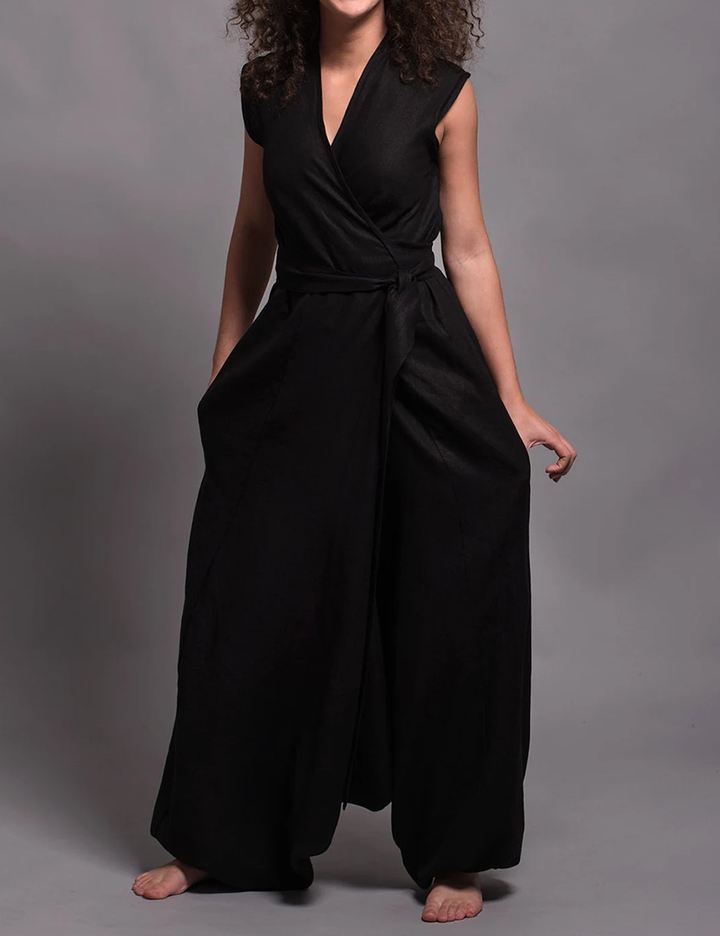 Tess converteerbare linnen jumpsuit