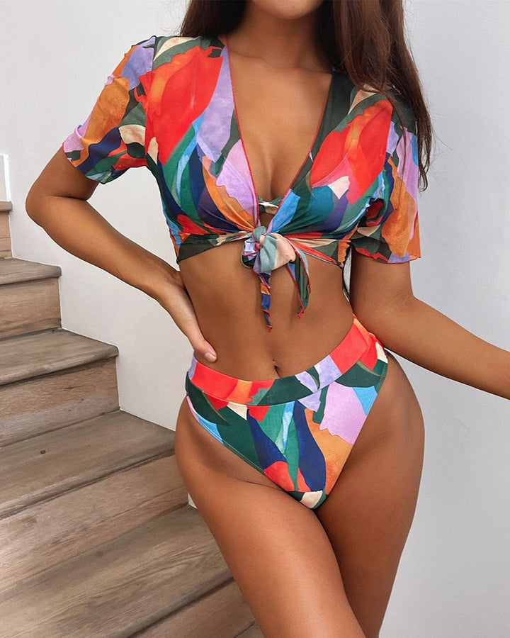 Short Sleeve Three Piece Swimsuit