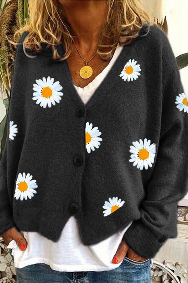 Chrysanthemum Sweater Damen Strickjacke