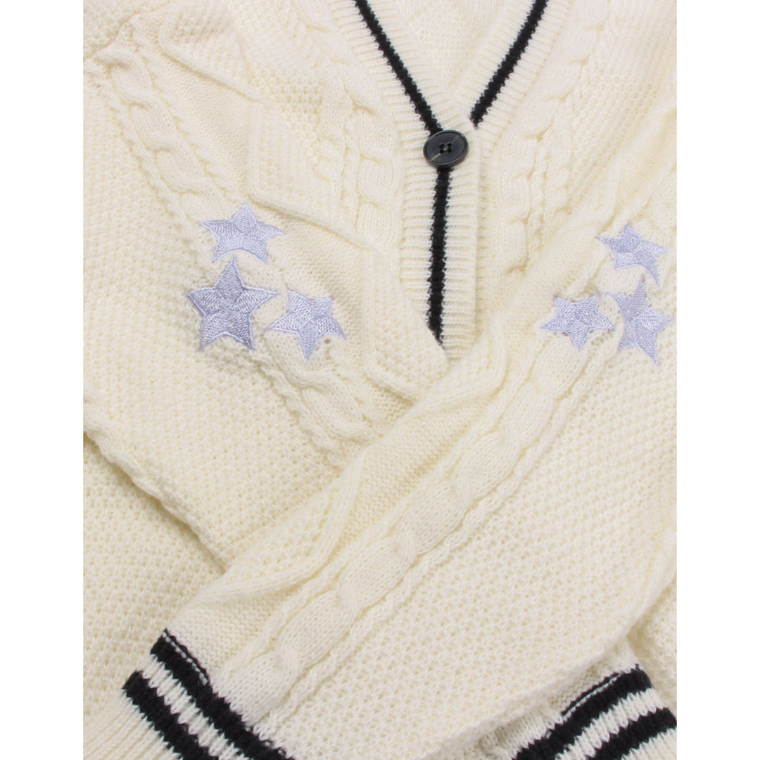 Lovely Star Sleeves Knitted Cardigan