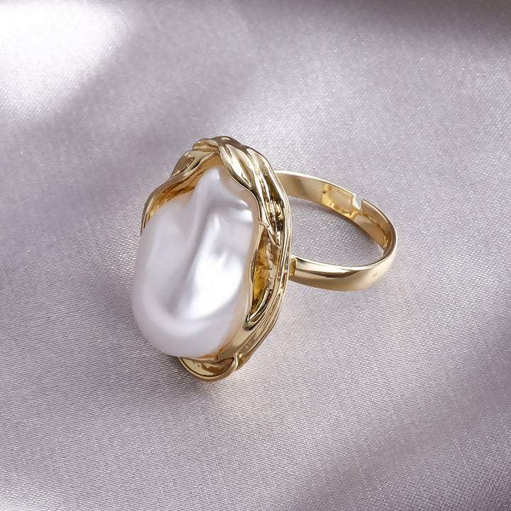 Vintage Irregular Imitation Pearl Ring