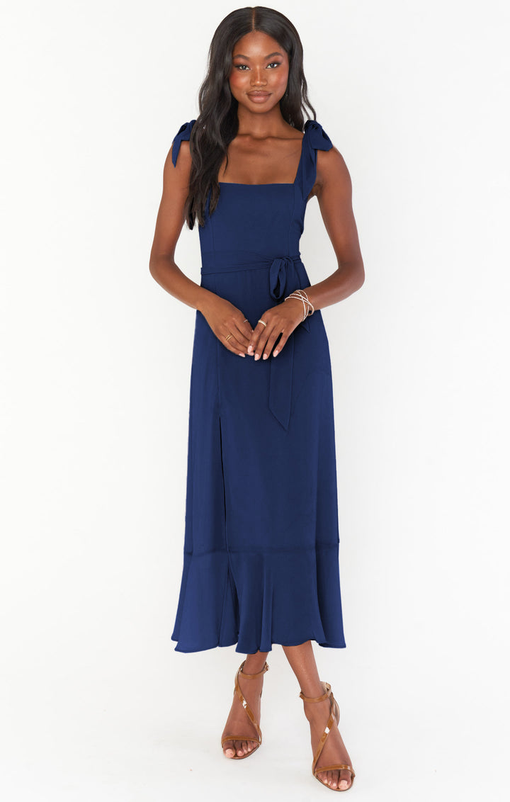 French Temperament High-Grade Split Midi Dress