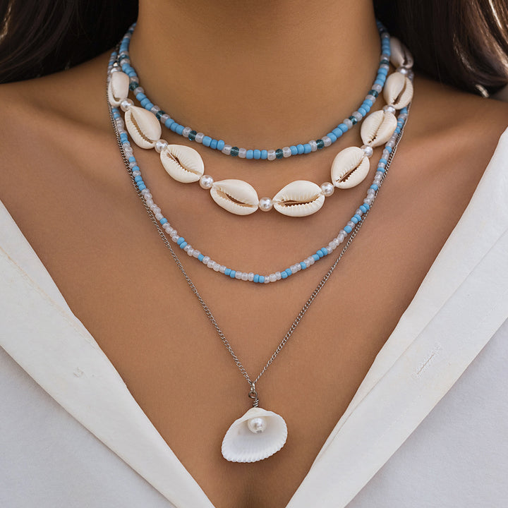 Sea Style Shell Pärlor String Pearl Halsband