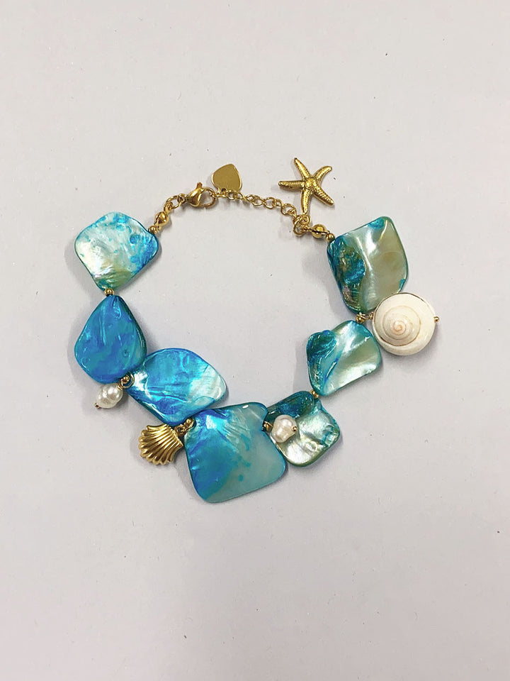 Irregular Natural Shell Starfish Bracelet