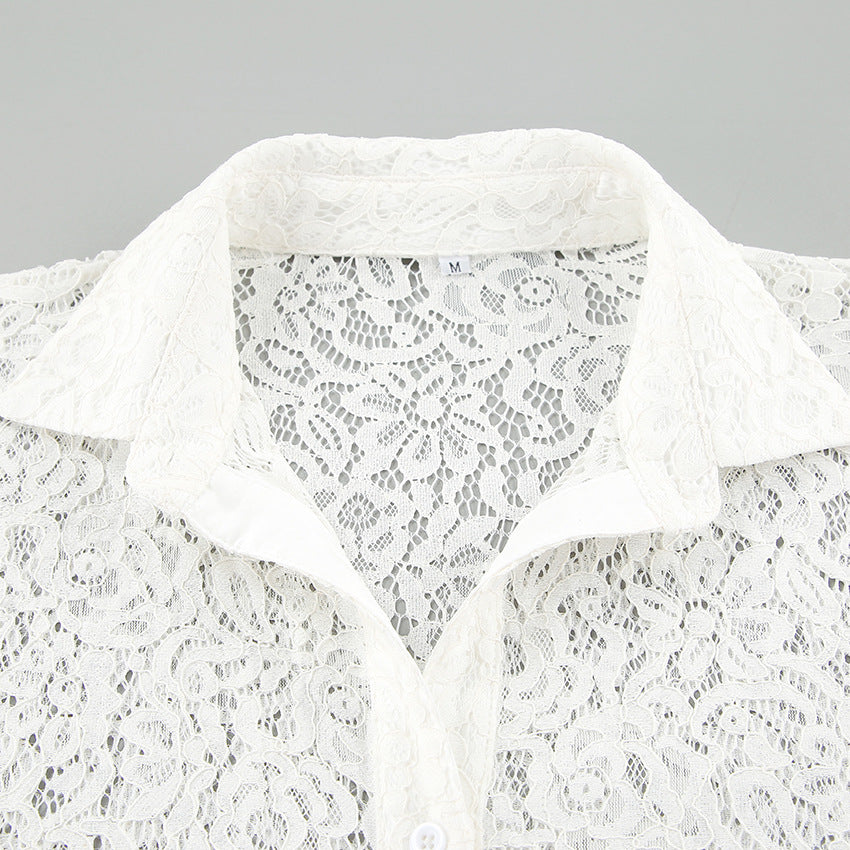 Floral Lace Cover Up Shirt