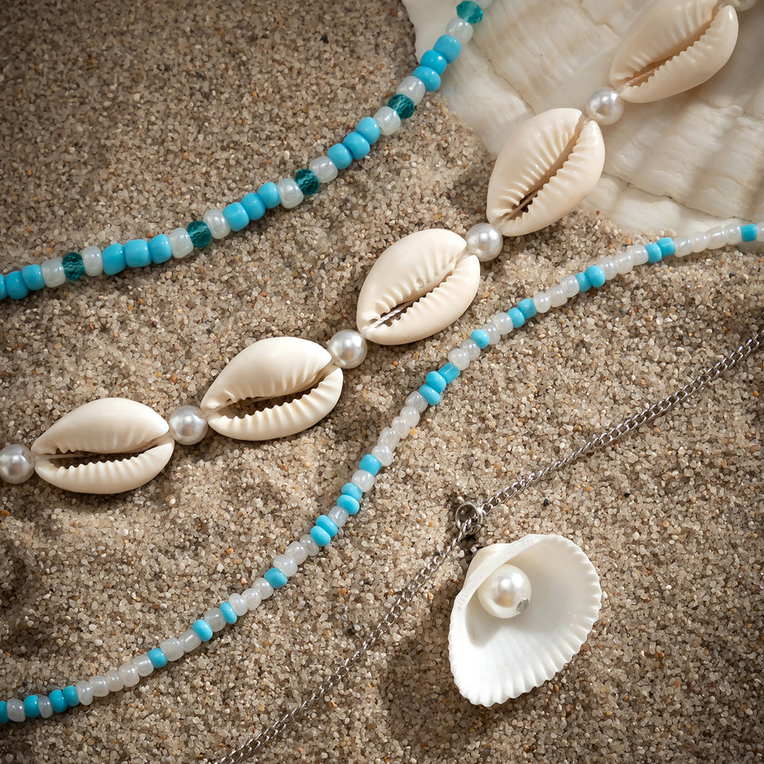 Sea Style Shell Pärlor String Pearl Halsband