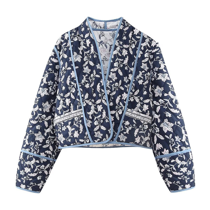 Veste réversible à imprimé floral ethnique