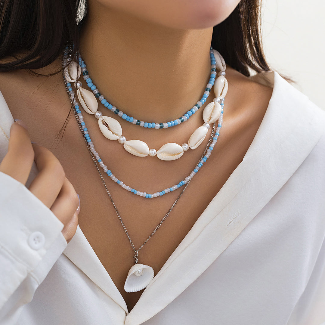 Sea Style Shell Pärlor String Pearl Halsband