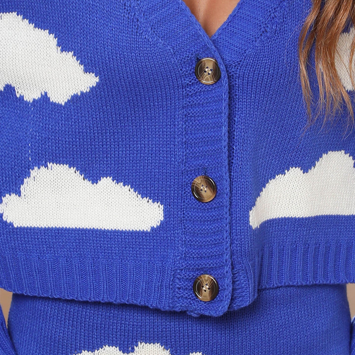 Cloud Knit Cardigan Kjol i två delar