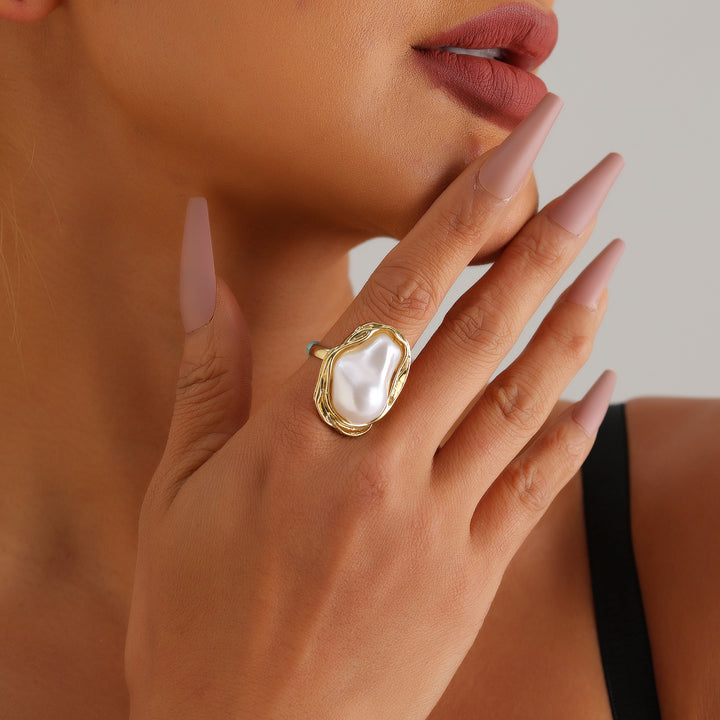 Vintage Irregular Imitation Pearl Ring