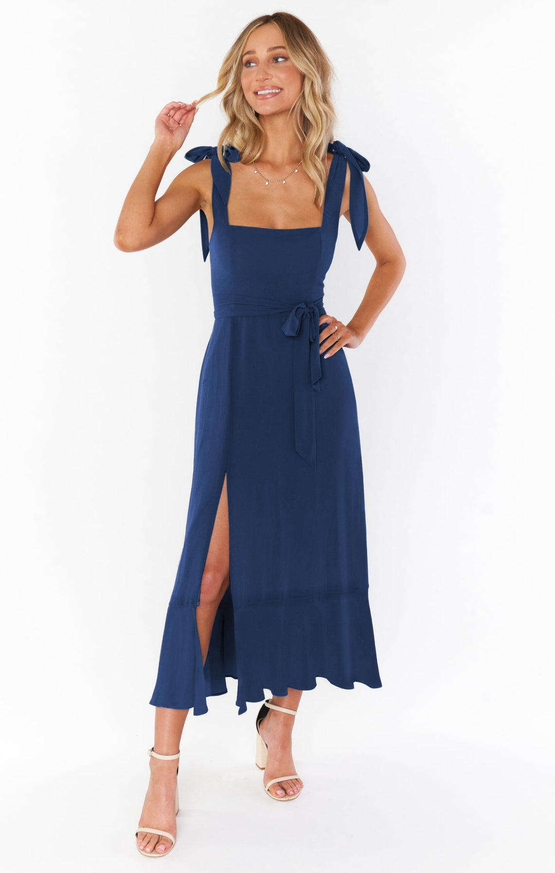 French Temperament High-Grade Split Midi Dress