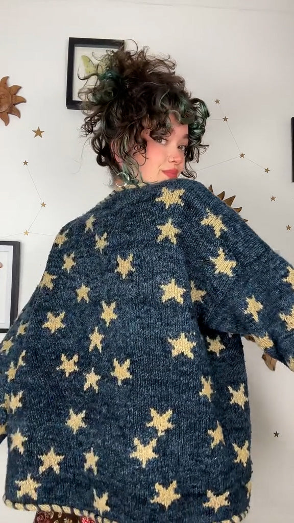 Retro Starry Sky Cardigan Sweater