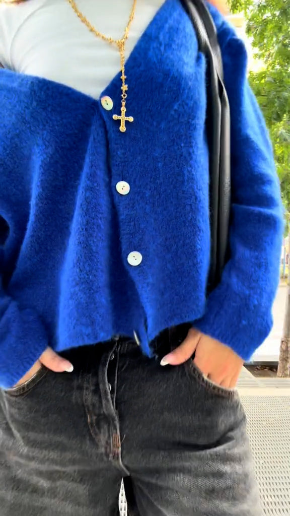 Blue Knitted Cardigan