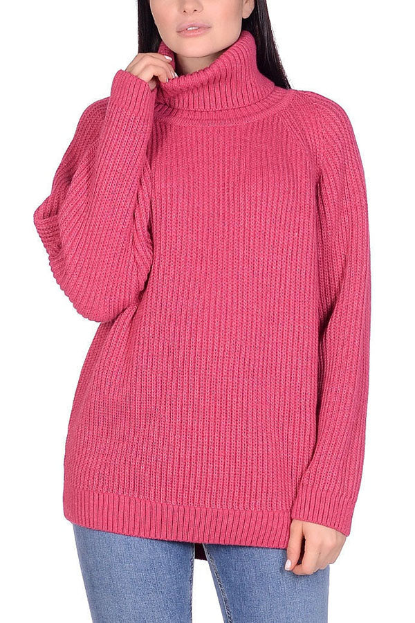 Turtleneck Pullover Loose Knit Sweater