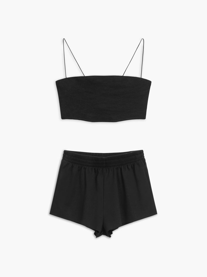 Ensemble short trois pièces à manches longues Athleisure 