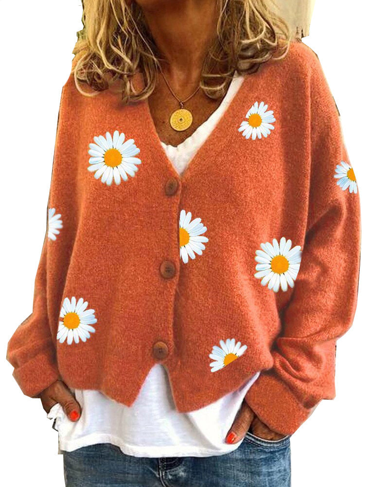 Chrysanthemum Sweater Damen Strickjacke