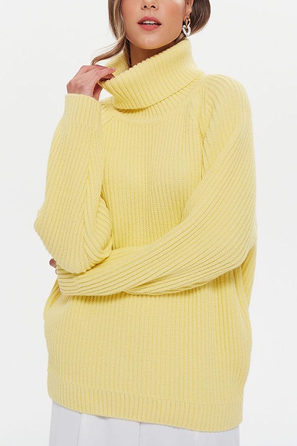 Turtleneck Pullover Loose Knit Sweater