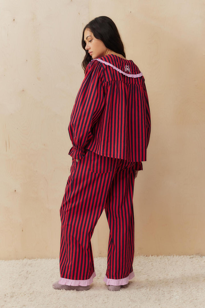 Red & Navy Stripe Pyjama Set